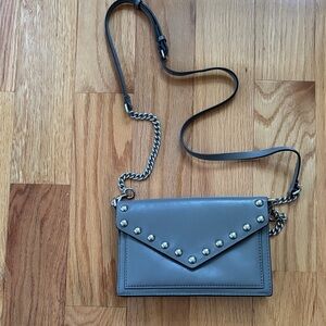 Rebecca Minkoff Studded Gray Crossbody Bag
Card holder, zipper pocket